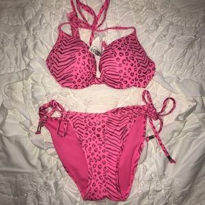 Pink Cheetah/Zebra Victoria Secret PINK bikini